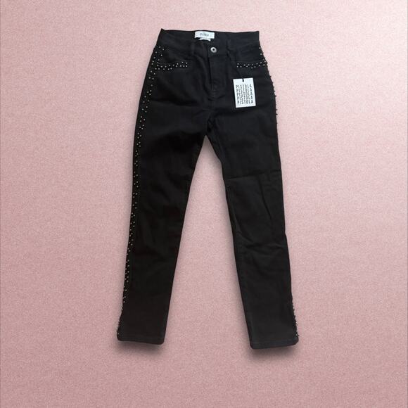 Pistola Charlie Studded Black Straight Leg Jeans - Picture 3 of 6